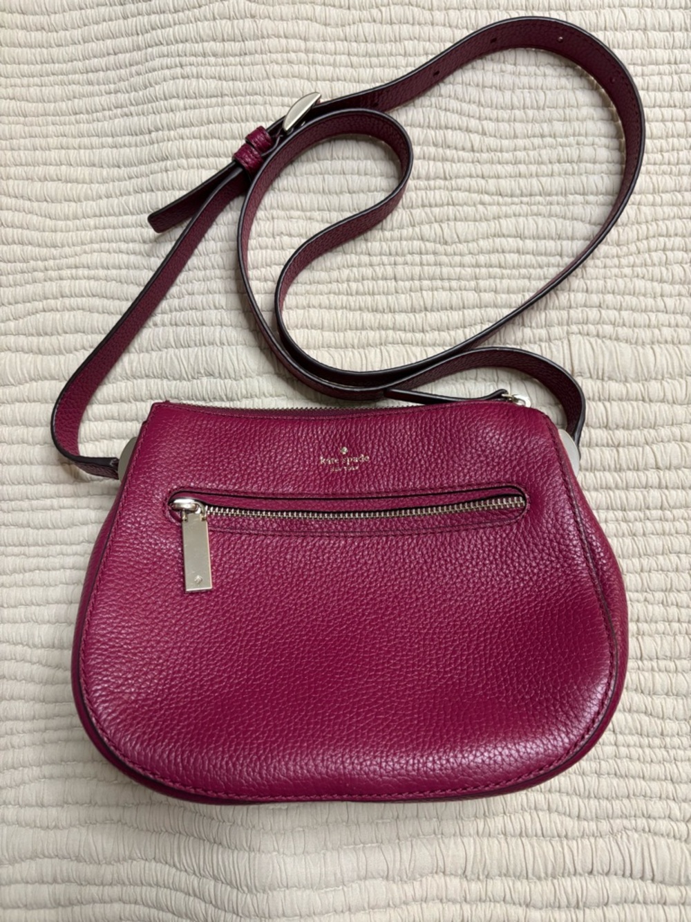 kate spade Pebbled Leather Crossbody in Berry